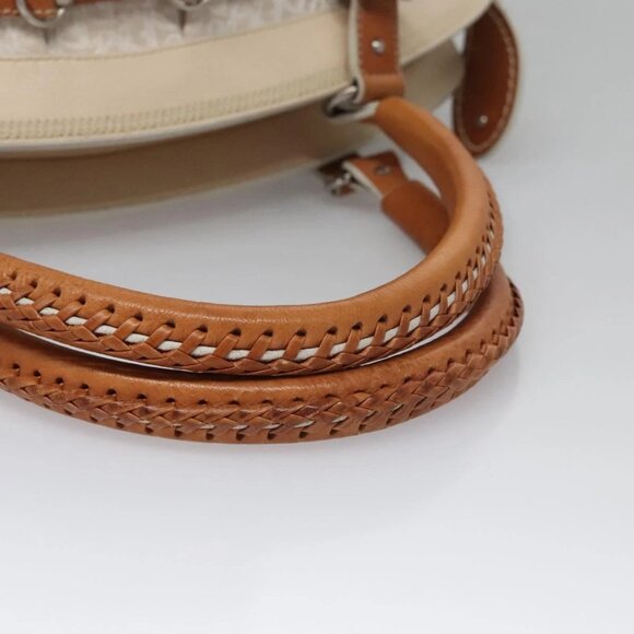 Christian Dior Trotter Canvas Hand Bag Beige Auth - Picture 7 of 16